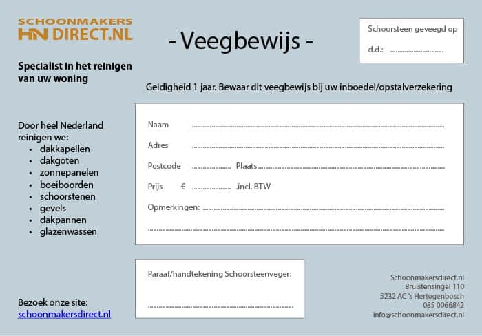 Schoorsteenveger veegbewijs in Deventer